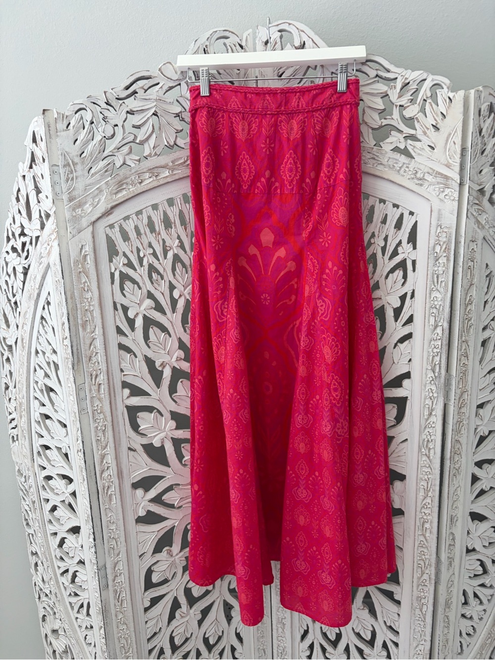 Allison New York Lightweight Pink Floral Midi Skirt Boho Size 0